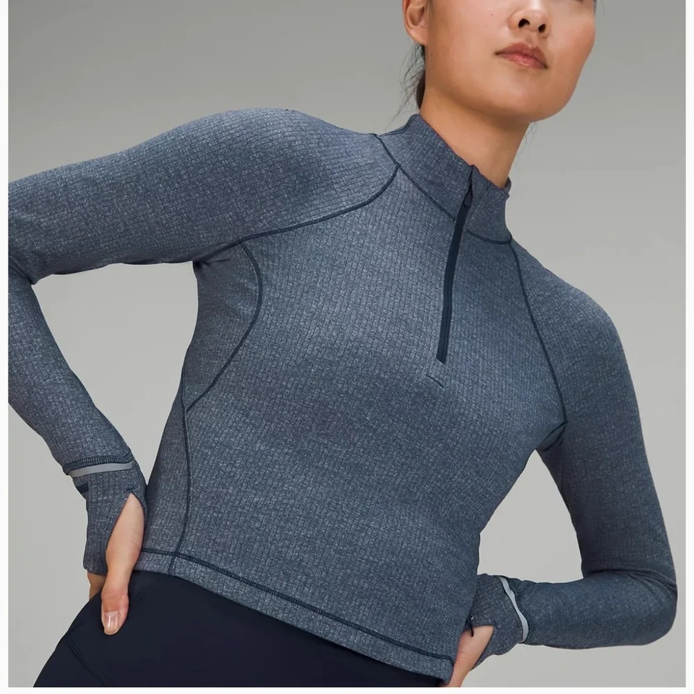 Lululemon - It’s Rulu Run Cropped Half Zip Ribbed Women’s Size 8